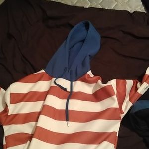 Red and white striped hoodie